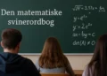 Sviner - børn undervises i matematik. På tavlen står ligninger og den matematiske svinerordbog